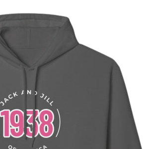 Sweat-shirt à capuche gris foncé avec motif rose, broderie circulaire, en polaire, à manches longues, unisexe, décontracté, vêtement d'hiver tendance - Product Image 4