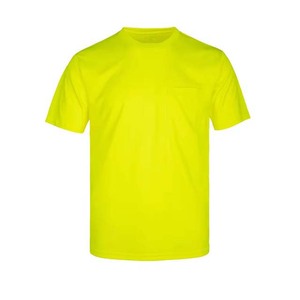 เสื้อยืดทำงานโพลีเอสเตอร์สีเหลืองแบบมองเห็นได้ชัดเจนสำหรับทุกเพศ  ชุดทำงานสั่งทำพิเศษ - Product Image 1