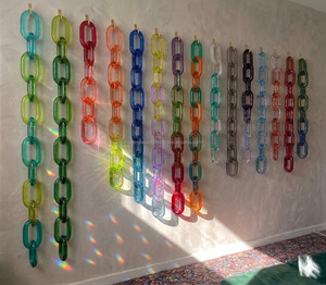 Blatant Exports - Eslabones de Cadena de Resina Transparentes y Coloridos para Decoración de Paredes, Proyectos de Bricolaje, Separador de Ambientes Moderno y Ecológico - Product Image 1