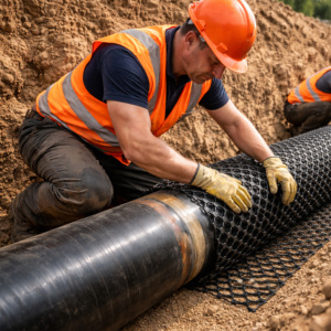 HDPE Rockshield Geonet | Industrial <b>Plastic</b> Geosynthetic | Heavy Duty Pipeline Protection <b>Net</b> for Oil & Gas Applications - Product Image 3