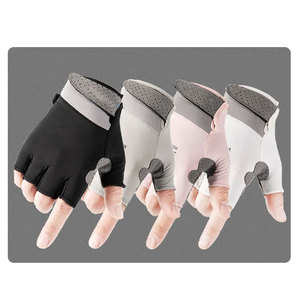 Gants de pêche demi-doigts pour hommes et femmes, protection solaire anti-uv, gants sans doigts pour la pêche, le canoë, la pagaie, la voile - Product Image 1