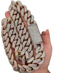 Plata de Ley 925 para hombre VVS1, Diamantes de moissanita, cadena cubana tachonada, joyería de diamantes de moissanita, cadena cubana - Product Image 2