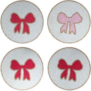 Designer Premium <b>Beaded</b> Cup <b>Coasters</b> with Non-Slip Base Luxury Table Accessory Featuring Fruit Pattern for Housewarming Gifts - Product Image 5