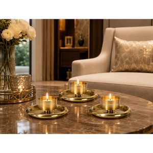 Black & Gold Aluminum Handmade Eco-Friendly <b>Tea</b> <b>Light</b> Candle Holder for Home <b>Christmas</b> & Luxury Home Decoration by SHAH - Product Image 3