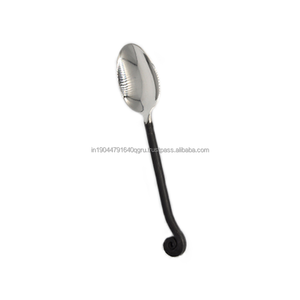 Juego de Cubiertos de acero inoxidable de alta calidad de 6 piezas de plata antigua y negro que incluye cuchara para bodas, hogar, hoteles, restaurantes - Product Image 3