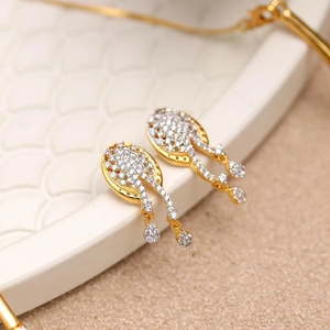 Premium Delicate Necklace Set CZ 22K Gold Plated Brass Adjustable Elegant Minimal Bridal Jewelry for Women - Product Image 3
