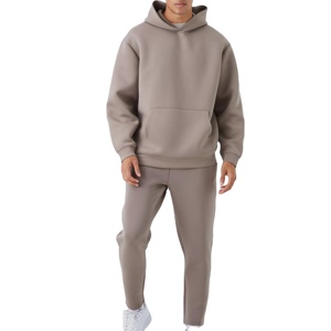 Survêtement personnalisé en coton 500 g/m² imprimé pour hommes pull pantalon de survêtement à capuche ensemble hiver respirant uni polaire vêtements - Product Image 1