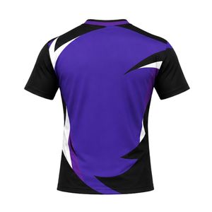 Maillot de rugby violet et noir pour homme, uniforme d'équipe athlétique, chemise de sport à manches courtes, léger, respirant, entraînement, match, jeu - Product Image 2