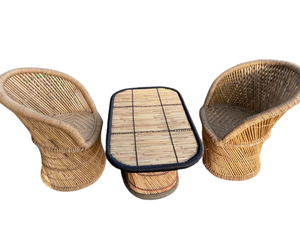 Taburetes de Mesa de Bambú Hechos a Mano con Diseño Personalizado, Tapicería de Cuero, Modernos y Cómodos para Apartamentos, Escuelas, Venta al por Mayor - Product Image 3