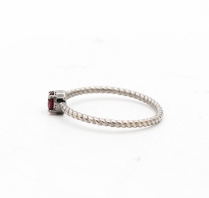 Twisted Natural Geometric <b>Garnet</b> Gemstone Bezel Set IGI Certified 925 Sterling <b>Silver</b> Handmade Unisex <b>Ring</b> Jewelry for Wholesale - Product Image 4