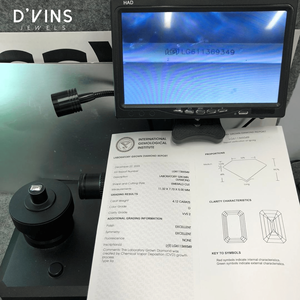 Diamante CVD Cultivado en Laboratorio, Corte Esmeralda, 4CT, Blanco, Suelto, para Joyería, D'vins Jewels - Product Image 4