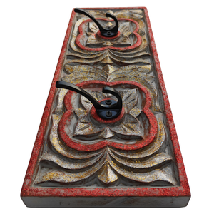 Decoración de Pared de Madera Tallada Smart Art, 2 Ganchos, Porta Llaves de Pared, Perchero de Pared para Ropa, Estantes de Almacenamiento de Pared de Madera Sintética - Product Image 4