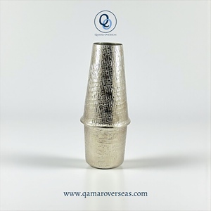 <b>Silver</b> <b>Top</b> Selling Flower Vase For Home Decoration Aluminium Metal Flower Vase Embossed Design Customisable - Product Image 2