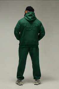 Sweat à capuche en molleton pour homme avec gaufrage personnalisé au dos, 100% Coton, Grammage lourd 550 g/m², Coupe ample, Anti-boulochage, Broderie, pour l'entraînement sportif - Product Image 3