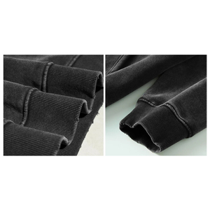 Sudadera con capucha de algodón lavado ácido de gran tamaño para otoño, estilo cut & sew, precio económico, proveedor, sudaderas con capucha estampadas, jogger - Product Image 3