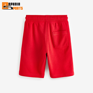 Most Selling Custom Logo Printing Elastic Summer Wear Shorts Red Color 100% Cotton Lightweight Wholesale Casual Wear Boys Shorts - Product Image 5