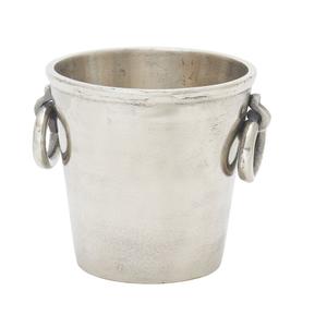 Seau à glace artisanal en métal argenté avec poignée, forme ronde, grand format, pour bouteilles de bière et refroidisseur à vin - Product Image 4