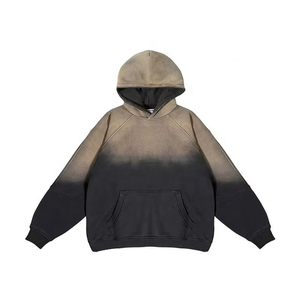 Sweat à capuche surdimensionné pour homme, 100% coton épais, délavé, avec design de coutures personnalisé - Product Image 4