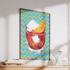 Décoration murale festive, illustration artistique d'un verre de thé glacé, impression d'art mural moderne sur le thème des boissons pour la maison - Product Image 3