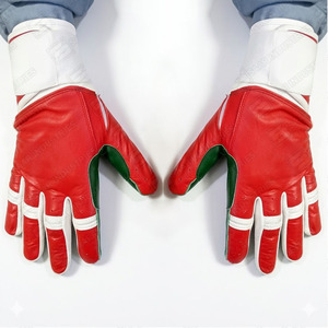 Gants de frappe en cuir rouge et vert, à enfiler, unisexes, pour adultes, durables, avec paume antidérapante et sangle de poignet réglable - Product Image 2