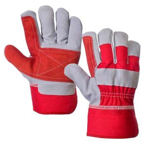Gants de travail en cuir canadien 707 de haute qualité, jaune/blanc, taille XL, protection des mains, poignets rouges, gants canadiens - Product Image 1