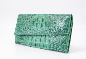 Portefeuille long en cuir de crocodile véritable pour femmes, pochette de mode personnalisable avec taille L19.5 X W 10.5cm, porte-monnaie pour femmes - Product Image 5