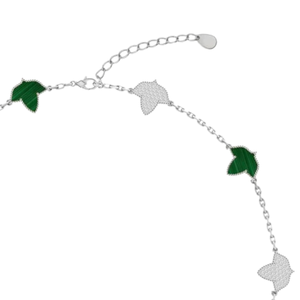 Collier AKA 10 Ivy Malachite plaqué or 24 carats pour femmes, élégant, couleur vert et or, feuille de lierre, bijoux de mode, pendentif de luxe - Product Image 4
