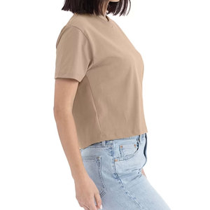 <b>Aesthetic</b> Women Crop T-Shirt Summer Graphic Print Short Sleeve Cotton Slim Fit Vintage Cropped Tee for Cropped T Shirt Wholesale - Product Image 2