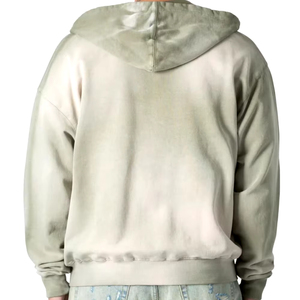 Sweat-shirt zippé à capuche vert olive pour homme, coupe oversize, décontracté, en polaire, avec poches, tricoté, pour l'automne, en polyester - Product Image 2