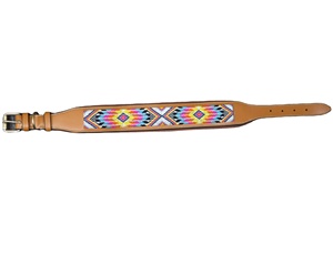 <b>Beaded</b> Leather <b>Dog</b> <b>Collar</b> Adjustable Durable Pet <b>Collar</b> with Polo Style Design - Product Image 1