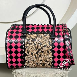 March Expo 2026กระเป๋าทรงดัฟเฟิลสำหรับทุกเพศ, กระเป๋าหนังวัวทำมือลายตารางหมากรุกแบบใหม่กระเป๋าดีไซน์หรูหรา - Product Image 1