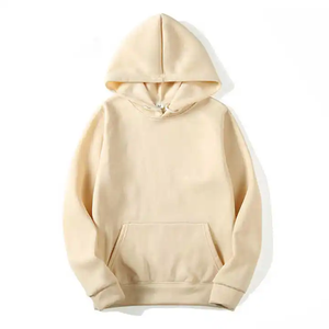 Men <b>Red</b> Pullover <b>Hoodie</b> Long Sleeve Hooded Sweatshirt Kangaroo Pocket Ribbed Cuffs Casual Solid Color Top 100% Cotton Fleece - Product Image 3