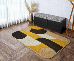 <b>Large</b> Size Handmade Braided 100% Organic Jute Eco-Friendly Bohemian Style Area <b>Rug</b> 4x6 & 5x7 Feet - Product Image 1