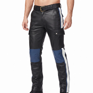 Custom Logo <b>Leather</b> Pants Manufacturer Male <b>Leather</b> Pant With Side Pockets <b>Men's</b> Slim Fit <b>Leather</b> <b>Trouser</b> - Product Image 6
