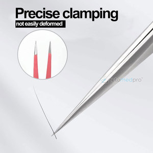 Pinces à cils courbées professionnelles pour l'application de cils, pinces à cils à pointe droite pour les techniciennes professionnelles en extension de cils - Product Image 5