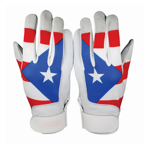 Guantes de Bateo de Cuero Personalizados en Negro/Blanco, Acolchados, con Cierre de Hebilla Ambidiestra, Tejido de Punto, para Entrenamiento de Béisbol para Adultos, en Varios Tamaños - Product Image 2