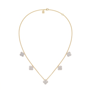 Collier élégant et raffiné Luna en argent sterling 9KT, 10KT, 14KT, 18KT avec diamant rond cultivé en laboratoire, bijou pour femme, cadeau - Product Image 3