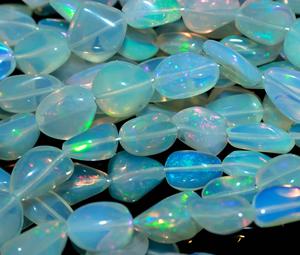 RAY FINE ORNATES Oval <b>Opal</b> Gemstone Beads Natural Stone Strand Third Party Appraisal for <b>Necklace</b> Bracelet Making Semi-Precious - Product Image 4