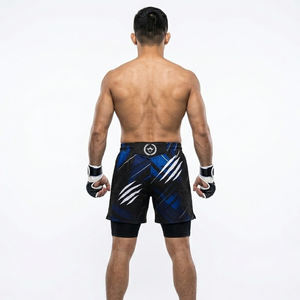 Pantalones Cortos de Entrenamiento para Hombre, Compresión, Forro Elástico, Sin Gi, MMA, BJJ, Lucha, Doble Capa, Spandex/Poliéster, OEM, ODM, Venta al Por Mayor - Product Image 4