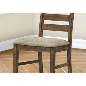 Set di 2 Sedie da Pranzo Antiche Marroni Altezza 38 Pollici, Stile Transizionale, Imbottite per Sala da Pranzo e Cucina, Tessuto Marrone - Product Image 2