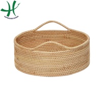 Paniers tissés en rotin rond fait à la main naturel avec couvercles panier à linge maison vêtements rangements et panier d'organisation pour vêtements