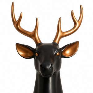 Sculpture moderne de tête de cerf en polyrésine, figurine animale, décoration de table de luxe, statue pour la maison - Product Image 2