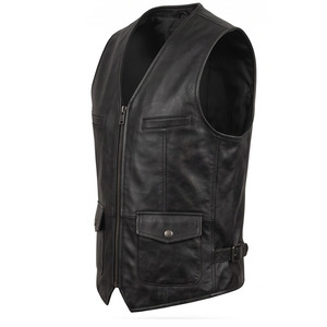 Veste en cuir de vache véritable, taille personnalisée, marron noir, homme, 100% cuir véritable, résistante à l'abrasion, printemps été, unisexe - Product Image 2