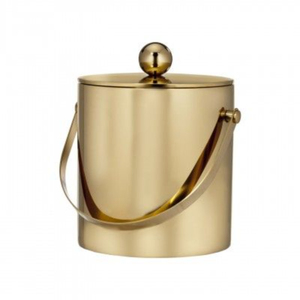 Seau à glace de luxe en acier inoxydable martelé doré avec pinces, isotherme à double paroi pour vin et champagne, refroidisseur à vin moderne - Product Image 3