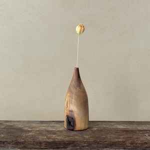 Jarrón de Madera Natural Hecho a Mano, Jarrón de Madera Maciza para Flores, Decoraciones de Bambú para Bodas - Product Image 5