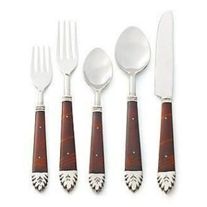 Ensemble de couverts en acier inoxydable de qualité supérieure avec manche en bois, vaisselle écologique, ustensiles de cuisine pour la maison, le camping et les repas. - Product Image 3