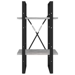 Bibliothèque à 2 niveaux en bois d'ingénierie gris béton 15.7 "x 11.8" x 27.6 "Taille élégante gris béton 15.7" x 11.8 "x 27.6" Étagère - Product Image 5