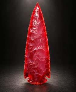 Pointe de flèche artisanale en obsidienne rouge, pierre précieuse naturelle, vente en gros - Product Image 3
