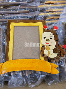 Handmade Wooden Cartoon Girl Mirror <b>Frame</b> Custom Shape <b>Wall</b> Decor Full Color Embossed Printing Creative Design - Product Image 2