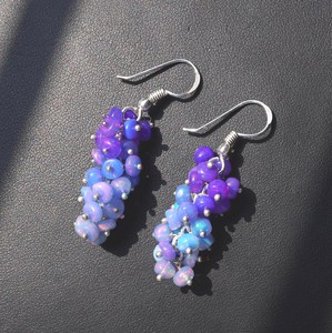 Boucles d'oreilles pendantes HAYAAT GEMS en opale éthiopienne, plaqué or, argent 925, perles cabochon bleues multicolores, bijoux ethniques de mariage - Product Image 5